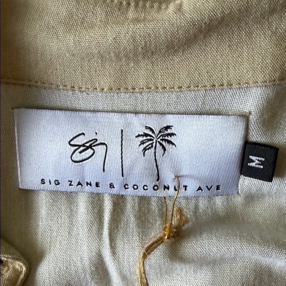 Sig Zane Beige and brown Leaf Print Blouse - Picture 2 of 7